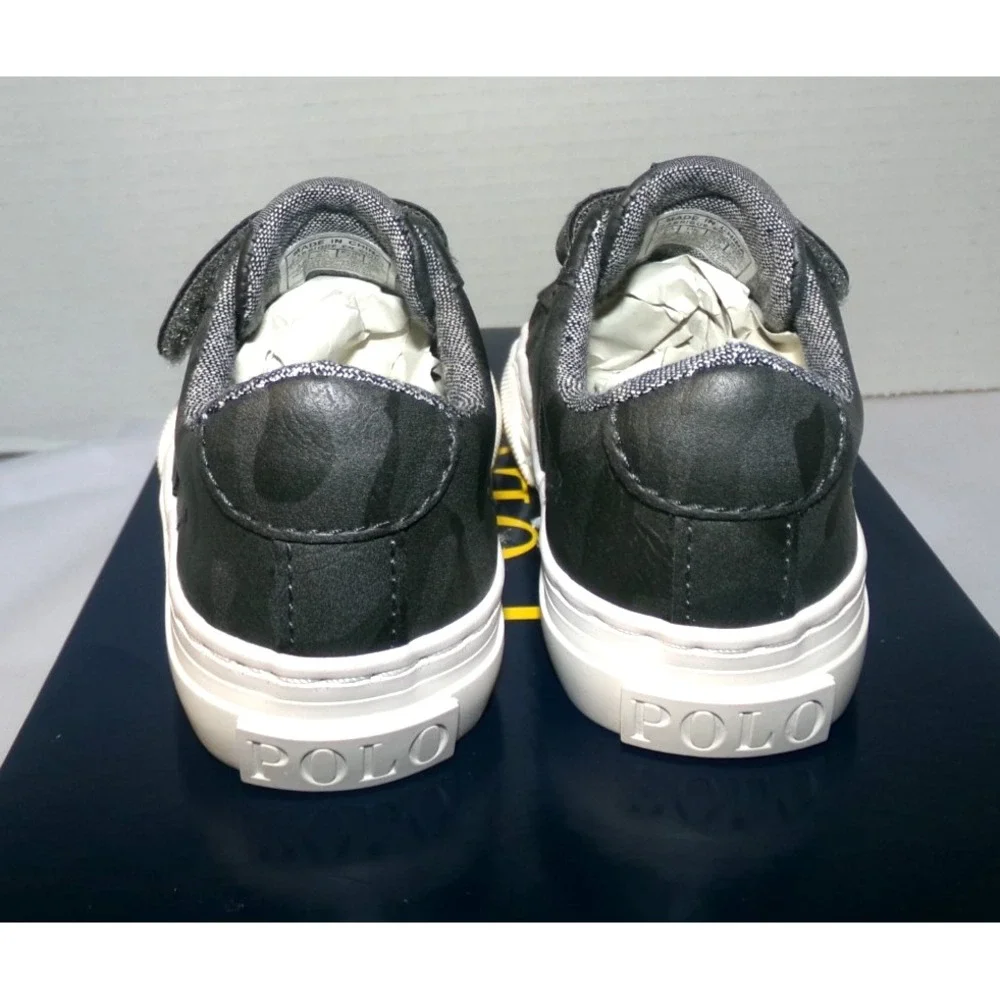 NIB POLO RALPH LAUREN SAYER GREY CAMO SHOES~SZ‎ 4~TODDLER~